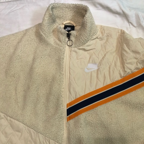 Nike Sportswear Full Zip Sherpa Size Large Track Jacket Muslin BV3040-115 small - Picture 5 of 12